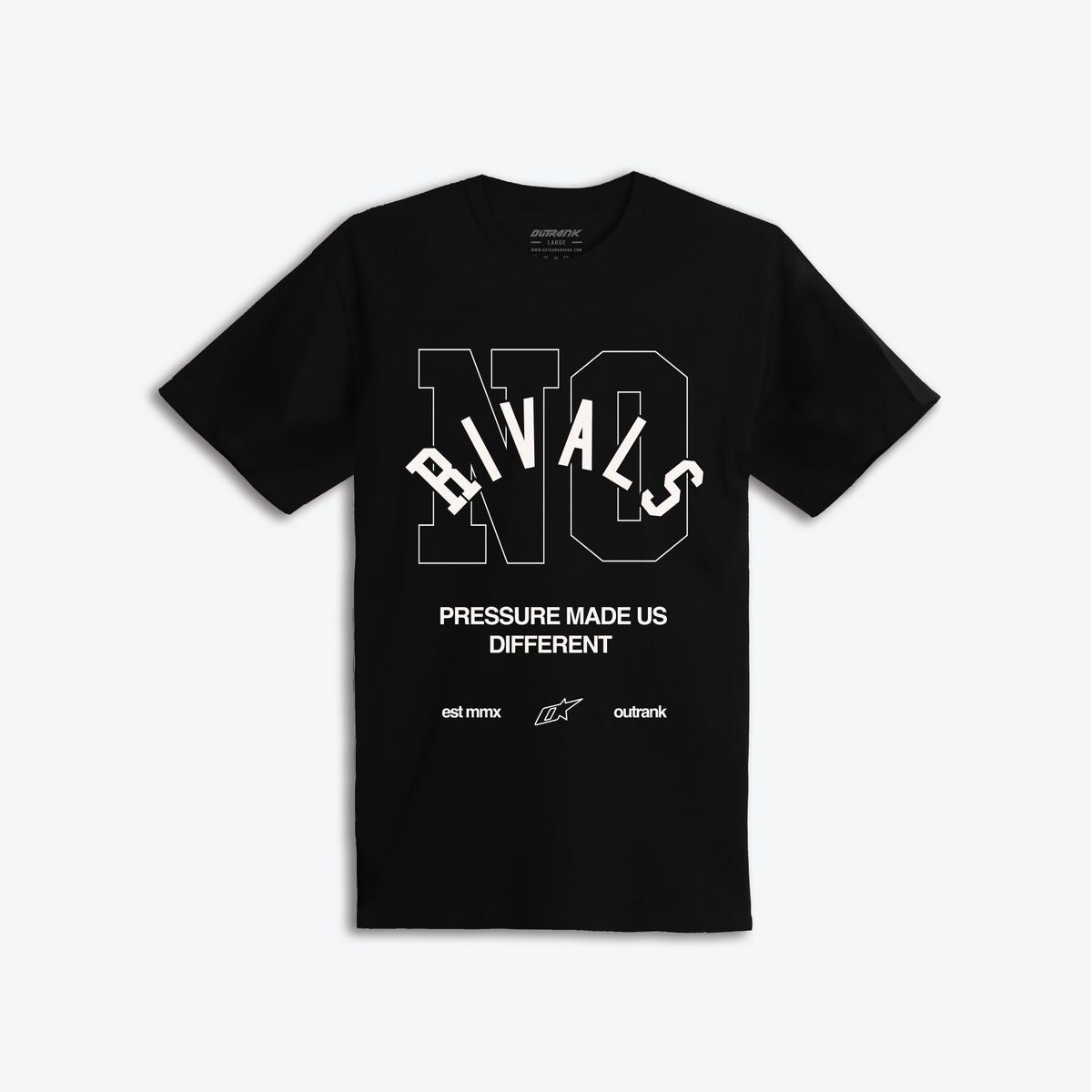 Outrank “NO Rivals” Graphic T-Shirt – Black