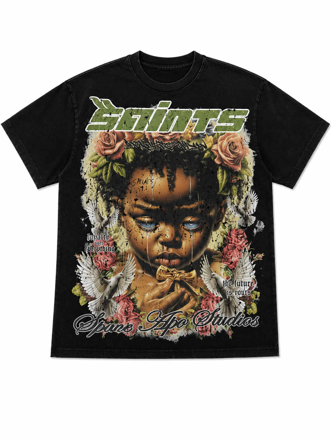 Space Ape Saints Graphic T-Shirt – Black