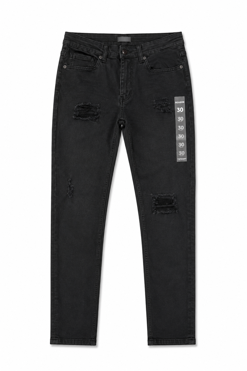 Reason Men’s Black Distressed Skinny Jeans