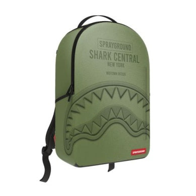 Sprayground SHARK CENTRAL EMBOSSED GREEN NYLON BACKPACK