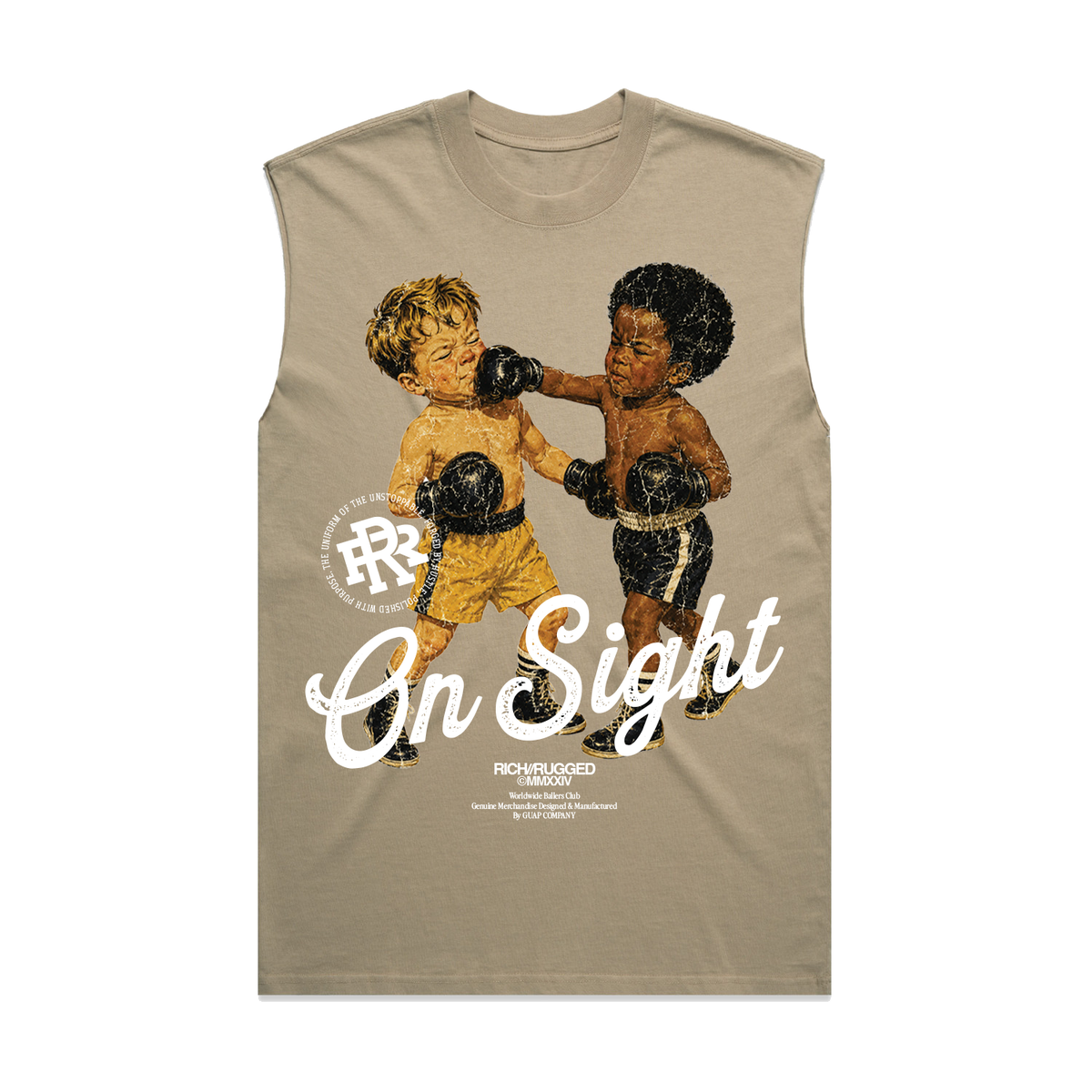 Rich&rugged On Sight on a faded Khaki heavy tank