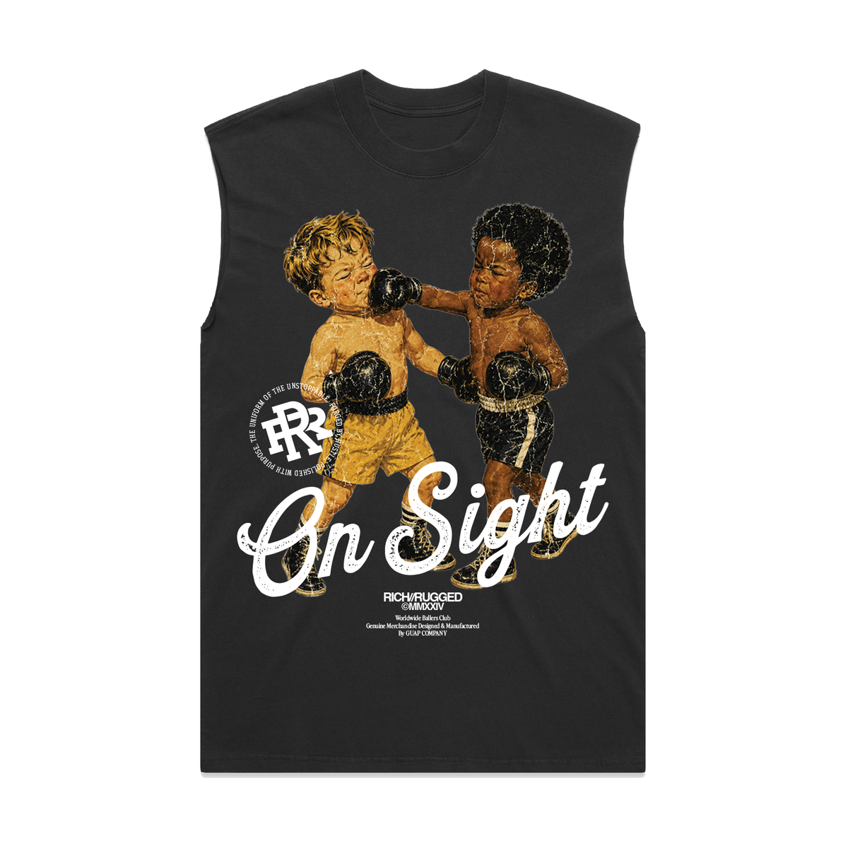 Rich&rugged On Sight on a faded Black heavy tank