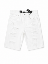 WAIMEA WHITE DISTRESSED DENIM SHORTS