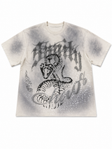 SMOKE RISE RHINESTONE SNAKE GRAPHIC T-SHIRT – GREY