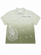 SMOKE RISE PREMIER CLASS OMBRE SHORT SLEEVE BUTTON-UP SHIRT – SAGE GREEN