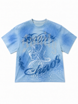 SMOKE RISE RHINESTONE SNAKE GRAPHIC T-SHIRT – BLUE