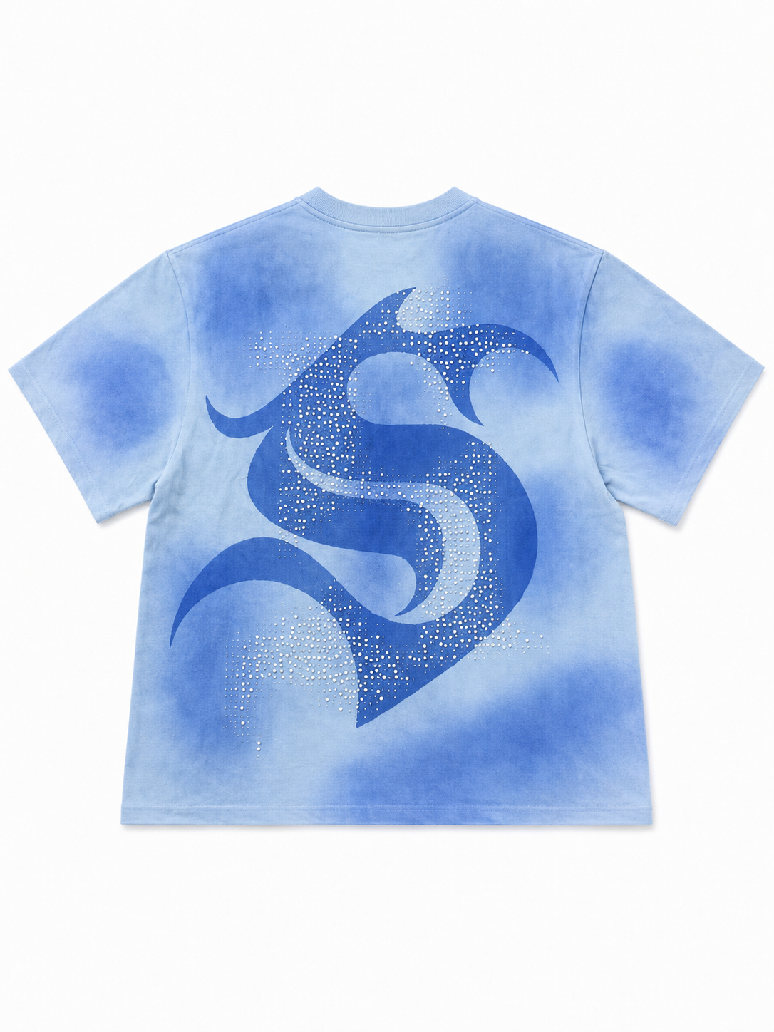 SMOKE RISE RHINESTONE SNAKE GRAPHIC T-SHIRT – BLUE