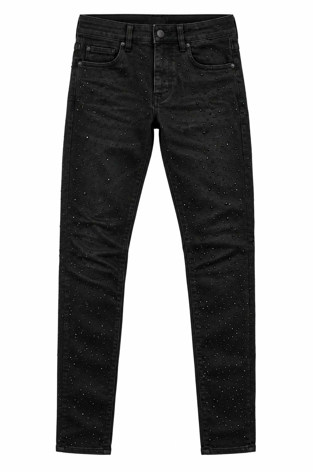 JORDAN CRAIG BLACK ALL-OVER STUDDED DENIM JEANS