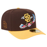 San Diego Padres New Era Cartoon A-Frame 59FIFTY Fitted Hat - Dark Brown/Yellow
