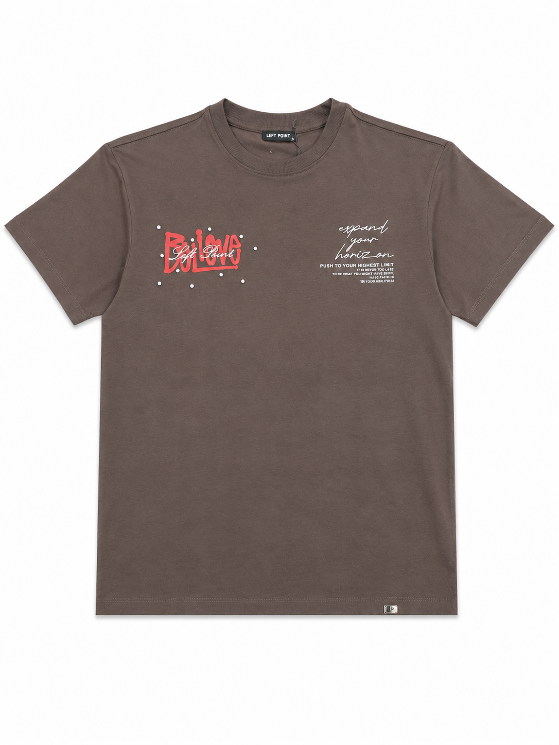 Left Point Brown Graphic T-Shirt