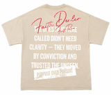 Firts Row Faith Dealer Rhinestone Graphic Oversized Tee – Sand Beige